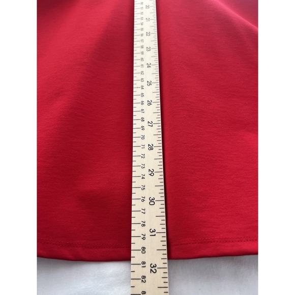Red Fit & Flare Cocktail Dress 3/4 Sleeve Ponte Knit Women's 2P Ann Taylor - Picture 6 of 8